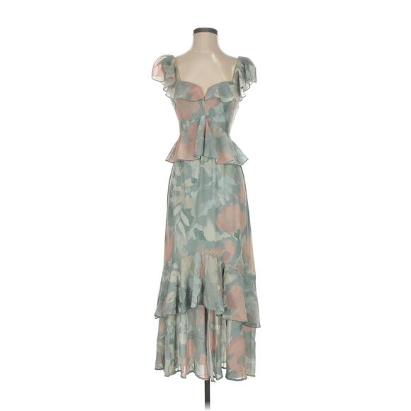 Show Me Your Mumu Reese Ruffle Dress in Sage I Do Floral XS NWT - Picture 3 of 7